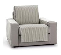 ECOMMERC3 | Funda Sofá Universal con Gomas Elásticas Tamaño 1 Plaza - Funda Ajustable para Sofá Color Crudo/Lino, Protección de Respaldo, Asiento y Brazos Renovación Fácil y Versátil