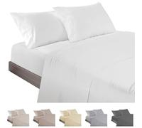 ECOMMERC3 | Juego de Sábanas 3 Piezas Cama 135 Fabricado 100% Made in Spain - Juego de Sábanas con Bajera, Encimera y 1 Funda Almohada Color Blanco, Sábana Extrasuave y Ligera