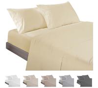 ECOMMERC3 | Juego de Sábanas 4 Piezas Cama 150 Fabricado 100% Made in Spain - Juego de Sábanas con Bajera, Encimera y 2 Fundas Almohada de 45x85 Color Amarillo