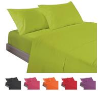 ECOMMERC3 | Juego de Sábanas 4 Piezas Cama 200 Fabricado 100% Made in Spain - Juego de Sábanas con Bajera, Encimera y 2 Fundas Almohada de 45x110 Color Pistacho