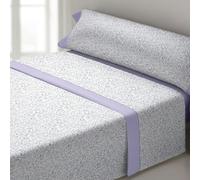 ECOMMERC3 Juego de Sábanas de Franela 3 Piezas Cama 120 Paris Malva | Fabricado en España | Juego de Sábanas Invierno con Bajera, Encimera y Funda Almohada | Sábanas Calentitas Transpirables