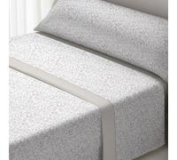 ECOMMERC3 Juego de Sábanas de Franela 3 Piezas Cama 135 Paris Gris | Fabricado en España | Juego de Sábanas Invierno con Bajera, Encimera y Funda Almohada | Sábanas Calentitas Transpirables