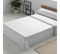 ECOMMERC3 Juego de Sábanas Infantil de Franela 3 Piezas Cama 90 Banus Gris | Fabricado en España | Juego de Sábanas Invierno con Bajera, Encimera y Funda Almohada | Sábanas Infantiles Calentitas