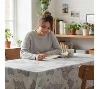 ECOMMERC3 | Mantel Antimanchas para Mesa Rectangular Tamaño 180x140 cm - Mantel Antimanchas Tacto Extrasuave e Impermeable Color Gris
