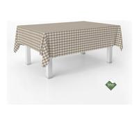 ECOMMERC3 | Mantel Antimanchas Vichy para Mesa Rectangular Tamaño 140x140 cm - Mantel Vichy Tacto Extrasuave e Impermeable Color Taupe