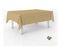 ECOMMERC3 | Mantel Antimanchas Vichy para Mesa Rectangular Tamaño 220x140 cm - Mantel Vichy Tacto Extrasuave e Impermeable Color Oro