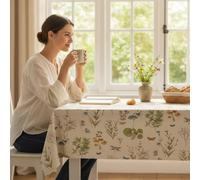 ECOMMERC3 Mantel Hule Antimanchas Mesa Rectangular 220x140 cm Niza Beige | Para comer y hacer deberes en la misma mesa, impermeable, sin lavadora ni plancha, cuerpo firme que no se enrolla, España