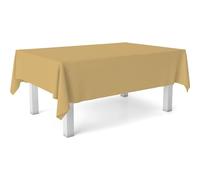 ECOMMERC3 Mantel Hule Antimanchas Mesa Rectangular 240x140 cm Mostaza | Para evitar lavados y planchados constantes, impermeable, sin lavadora ni plancha, cuerpo firme que no se enrolla, España