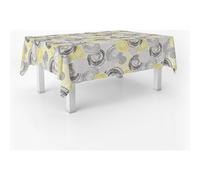 ECOMMERC3 Mantel Hule Antimanchas Mesa Rectangular 250x140 Circle Amarillo