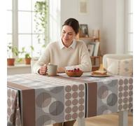 ECOMMERC3 Mantel Hule Antimanchas Mesa Rectangular 260x140 cm Valira Marrón | Para vestir la mesa sin complicarse, impermeable, sin lavadora ni plancha, cuerpo firme que no se enrolla, España