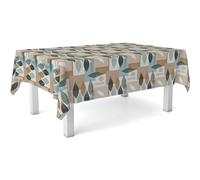 ECOMMERC3 Mantel Hule Antimanchas Mesa Redonda 140 cm Jalón Marrón | Para cenas con amigos y sobremesas largas, impermeable, sin lavadora ni plancha, cuerpo firme que no se enrolla, España