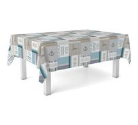 ECOMMERC3 Mantel Hule Antimanchas Mesa Redonda 140 cm Mer | Para cenas con amigos y sobremesas largas, impermeable, sin lavadora ni plancha, cuerpo firme que no se enrolla, España