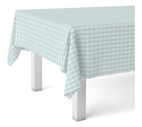 ECOMMERC3 Mantel Hule Antimanchas Mesa Redonda 140 cm Vichy Turquesa | Para cenas con amigos y sobremesas largas, impermeable, sin lavadora ni plancha, cuerpo firme que no se enrolla, España
