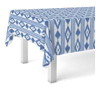 ECOMMERC3 | Mantel Hule Mesa Redonda Tamaño 140 Redondo - Estilo, Durabilidad y Fácil Limpieza para tu Mesa - Mantel Hule Antimanchas e Impermeable - Mallorquí Azul
