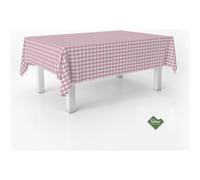 ECOMMERC3 Mantel Vichy Cuadro Mediano Antimanchas Mesa Redonda 140 cm Rosa
