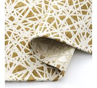 ECOMMERC3 Moma - Alfombra Salon Oro de 135 x 200 con Textura Muy Suave y Acolchada | Alfombras Lavables en Lavadora de Poliéster Soft con un Diseño Elegante Ideal para Decorar Cualquier Espacio