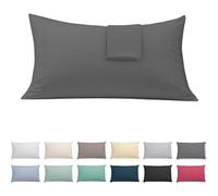 ECOMMERC3 | Pack 2 Fundas Almohada 45x100 Extrasuave y Confortable - Funda Almohada Color Antracita Fabricada 100% en España, Transpirable, Fácil de Lavar