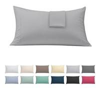 ECOMMERC3 | Pack 2 Fundas Almohada 45x100 Extrasuave y Confortable - Funda Almohada Color Gris Plata Fabricada 100% en España, Transpirable, Fácil de Lavar