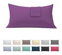ECOMMERC3 | Pack 2 Fundas Almohada 45x100 Extrasuave y Confortable - Funda Almohada Color Lila Fabricada 100% en España, Transpirable, Fácil de Lavar