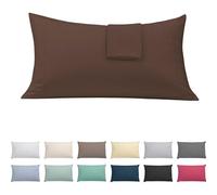 ECOMMERC3 | Pack 2 Fundas Almohada 45x100 Extrasuave y Confortable - Funda Almohada Color Marron Fabricada 100% en España, Transpirable, Fácil de Lavar