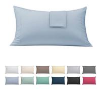 ECOMMERC3 | Pack 2 Fundas Almohada 45x80 Extrasuave y Confortable - Funda Almohada Color Azul Celeste Fabricada 100% en España, Transpirable, Fácil de Lavar