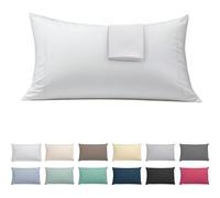 ECOMMERC3 | Pack 2 Fundas Almohada 45x80 Extrasuave y Confortable - Funda Almohada Color Blanco Fabricada 100% en España, Transpirable, Fácil de Lavar