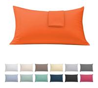 ECOMMERC3 | Pack 2 Fundas Almohada 45x80 Extrasuave y Confortable - Funda Almohada Color Naranja Fabricada 100% en España, Transpirable, Fácil de Lavar