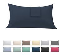 ECOMMERC3 | Pack 2 Fundas Almohada 45x85 Extrasuave y Confortable - Funda Almohada Color Marino Fabricada 100% en España, Transpirable, Fácil de Lavar