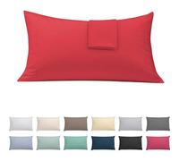 ECOMMERC3 | Pack 2 Fundas Almohada 50x75 Extrasuave y Confortable - Funda Almohada Color Rojo Fabricada 100% en España, Transpirable, Fácil de Lavar