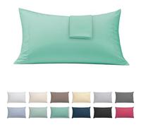 ECOMMERC3 | Pack 2 Fundas Almohada 50x90 Extrasuave y Confortable - Funda Almohada Color Aguamarina Fabricada 100% en España, Transpirable, Fácil de Lavar
