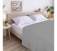 ECOMMERC3 | Sábana Encimera Cama 105 100% Algodón Suave, Transpirable Sábana Encimera Extrasuave Color Gris Plata