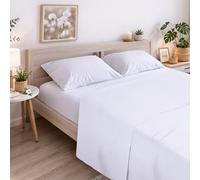 ECOMMERC3 | Sábana Encimera Cama 200 100% Algodón Suave, Transpirable Sábana Encimera Extrasuave Color Blanco