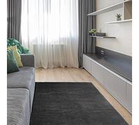 ECOMMERC3 Soft - Alfombra Salon Pelo Mediano Antracita de 80 x 150 cm con Textura Suave y Acolchada | Alfombra Antideslizante de Poliéster y 3D Backing | Alfombra Lavable en Lavadora