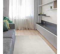 ECOMMERC3 Soft - Alfombra Salon Pelo Mediano Blanco de 80 x 150 cm con Textura Suave y Acolchada | Alfombra Antideslizante de Poliéster y 3D Backing | Alfombra Lavable en Lavadora
