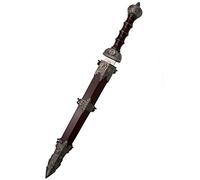 ECOMMUR Daga Gladius Burdeos | Cuchillo-puñal templario histórico de coleccionista con Vaina. Colección de artículos Antiguos