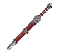 ECOMMUR Daga Romana Color Roja y Plata | Cuchillo-puñal Romano histórico de coleccionista con Vaina. Colección de artículos Antiguos