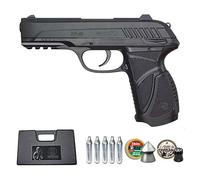 Ecommur. PT85 gamo blowback Negra | Pistola de Aire comprimido y perdigones semiautomática 4,5mm PT-85 + maletín + 2 Cajas de balines y CO2