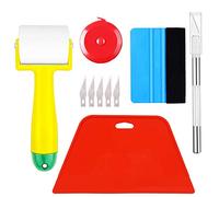 ECOmorning Kit de herramientas para papel pintado con rodillo de costura, rasqueta dura, cinta métrica, cuchillo de manualidades