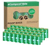eCompostable Bolsas ecológicas compostables para excrementos de gatos, 360 unidades (24 rollos), sin perfume, a prueba de fugas, bolsas de basura compostables para perros y gatos, 23 x 33 cm, color