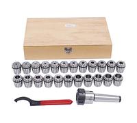 Economía Industria Ciencia Juego de pinzas Mk4 ER40 de 4-26 mm de 23 piezas con portabrocas M16 + llave, acero para resortes de 65 Mn, redondo