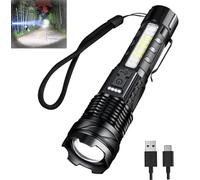 Economicalk Flashlight, 2024 New Upgraded A70 Tactical LED Flashlight, Economically Flashlight, Outdoor Strong Light Flashlight USB Rechargeable 1500 Lumens, Ipx5 Waterproof, Shock-Resistant (1pcs)