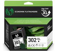 Economink 302XL Cartuchos de Tinta, 302 XL Negro Remanufacturado para HP 302XL Cartucho de Tinta Negra, para DeskJet 3639 2130 3636 3630, OfficeJet 3833 3831 3830, Envy 4520 4525 4524 (Pack de 1)