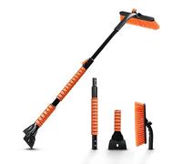 EcoNour Cepillo de Nieve 3 en 1 de 44.7 Pulgadas para SUV, Cepillo de Nieve Largo Giratorio de 360° para automóvil, raspadores de Nieve y Hielo para Parabrisas con Agarre ergonómico de Espuma para