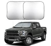 EcoNour Parasol para Parabrisas de Coche con Tabla de Tallas fácil de Leer, Ajuste Universal para Coche, SUV, Furgoneta, camioneta. Material de Nailon 210T (Grande 32.5 x 36 Pulgadas)