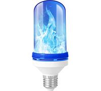 Ecoodisk Bombilla de Llama Azul, luz de Efecto de Llama LED de 5 W, 4 Modos parpadeantes de la Llama Que simula la Bombilla para el jardín de Fiestas Interior al Aire Libre [Clase A],1pcs,E27