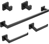 Ecoodisk Conjunto de Accesorios de baño, 5 Piezas de Acero Inoxidable Juego de Hardware de baño montado en la Pared, Set de Colgante de Hardware del Inodoro