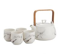 Ecoodisk Juegos de té de cerámica 5 Juegos de Juegos de té de cerámica Kung fu Juegos de té de Kung fu Chino Juegos de té de cerámica Kung fu Taza de té pequeño Conjunto de Regalos