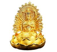 Ecoodisk Mil Hand Guan Yin Statue Figurine, Diosa de Mercy Avalokiteshvara Escultura, Decoraciones de Kwan Yin Feng Shui, Oro, 4.7 * 3.8in