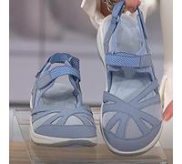 Ecoodisk Mujeres de Verano Sandalias sólidas Color sólido Maldito Maldito Dama Casual Transpirable Sandalias Playa al Aire Libre Zapatos de cuña Femenina-Skyblue,36