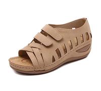 Ecoodisk Mujeres Sandalias 2020 Zapatos de Verano Mujeres Cuadros con Sandalias de Plataforma Sandalias de tacón de Cuero Suave